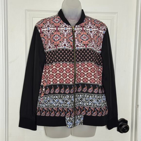Rafaella Weekend Jackets & Blazers - Rafaella Weekend Boho Paisley Medallion Print Lightweight Bomber Jacket M